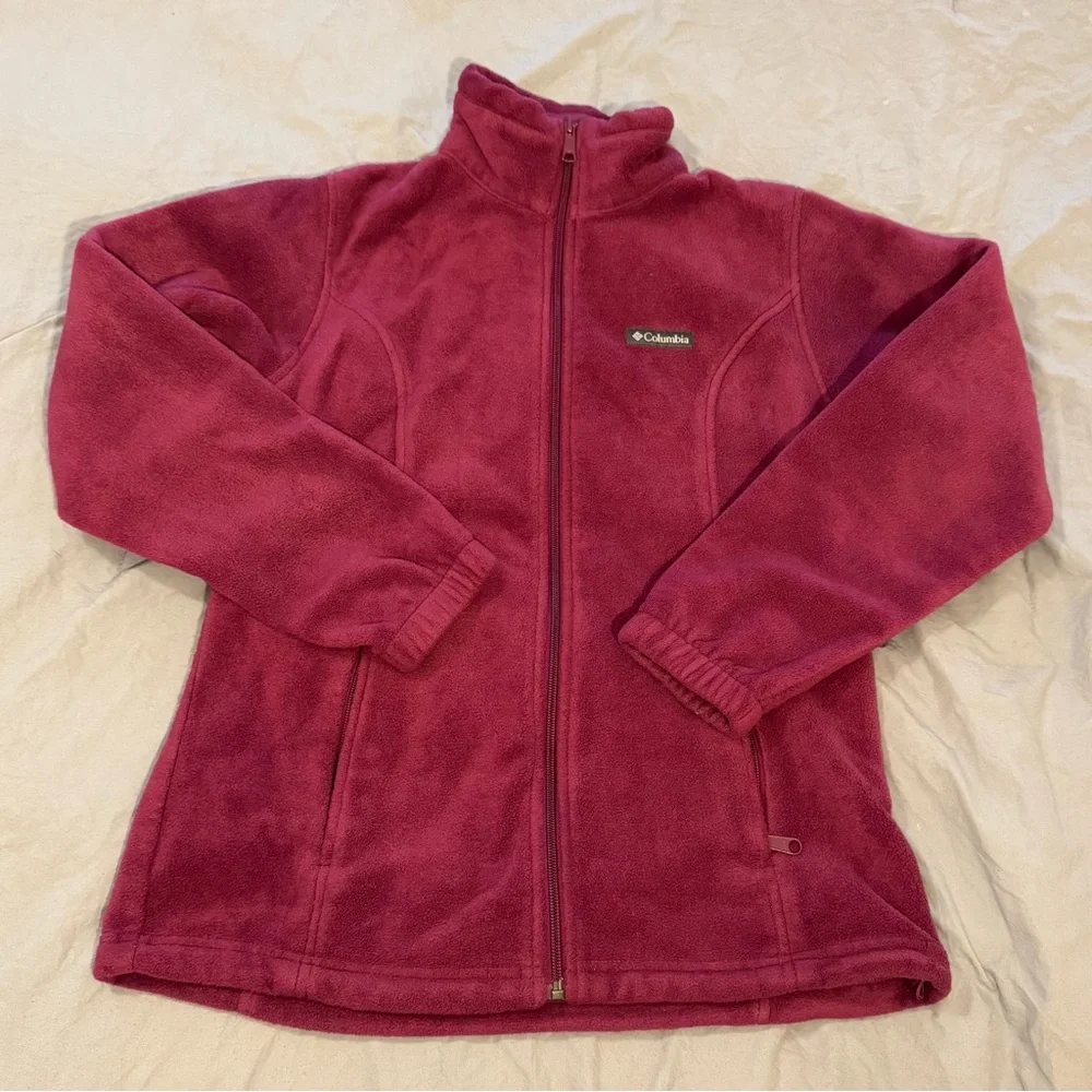 Columbia Women’s Fleece Jacket Cranberry Full Zip Long‎ Sleeve Pullover Medium